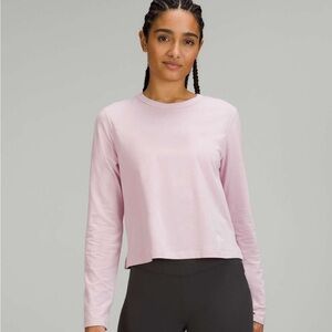 Lululemon Classic fit Cotton Blend long sleeve in Pink Peony